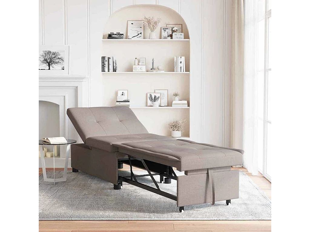 Canapé-Lit Taupe 194 x 67 x 37 cm tissu