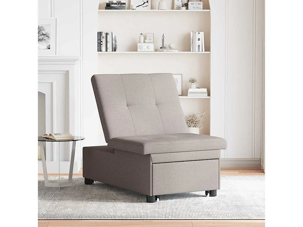 Canapé-Lit Taupe 194 x 67 x 37 cm tissu