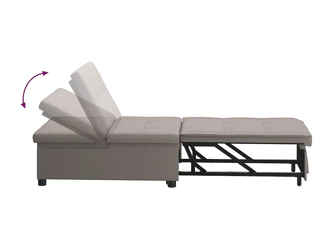 Canapé-Lit Taupe 194 x 67 x 37 cm tissu