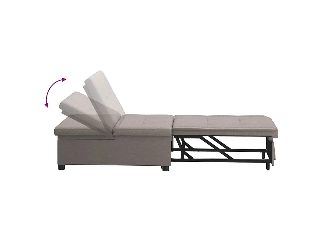 Canapé-Lit Taupe 194 x 67 x 37 cm tissu