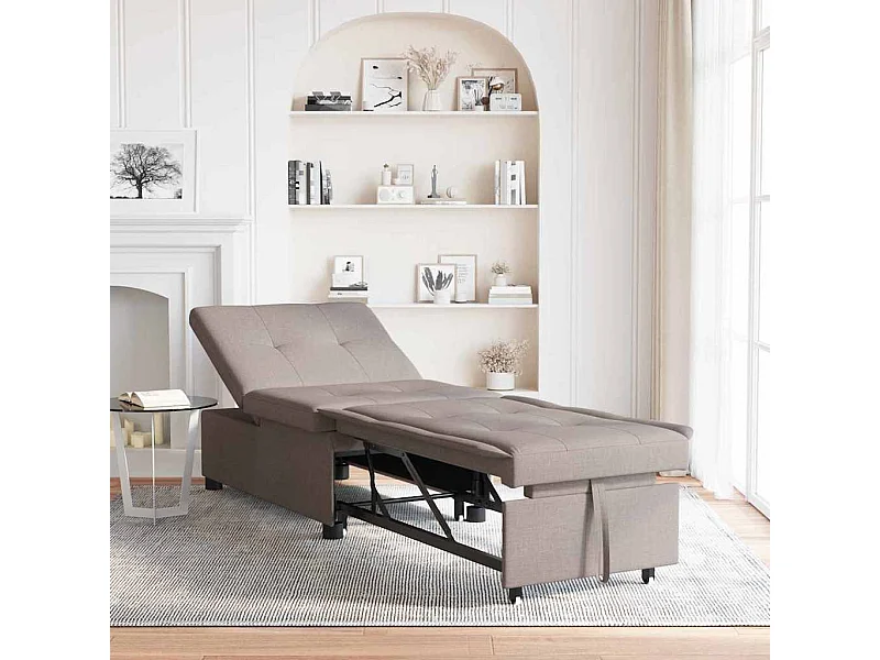 Canapé-Lit Taupe 194 x 67 x 37 cm tissu