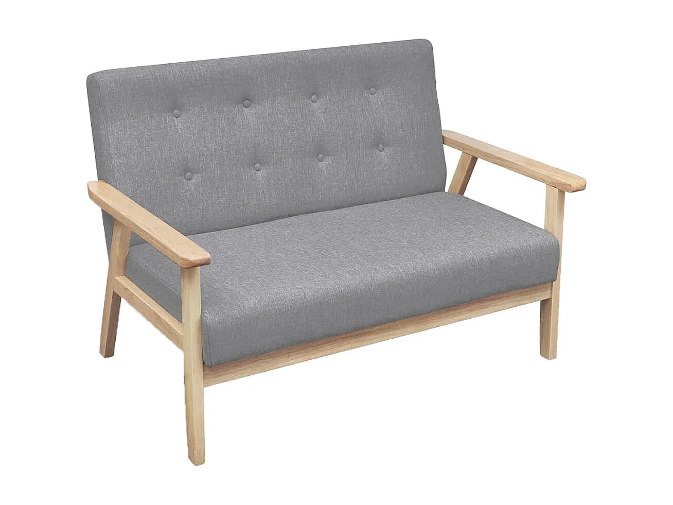 Ensemble de canapés 2 pcs Tissu Gris clair