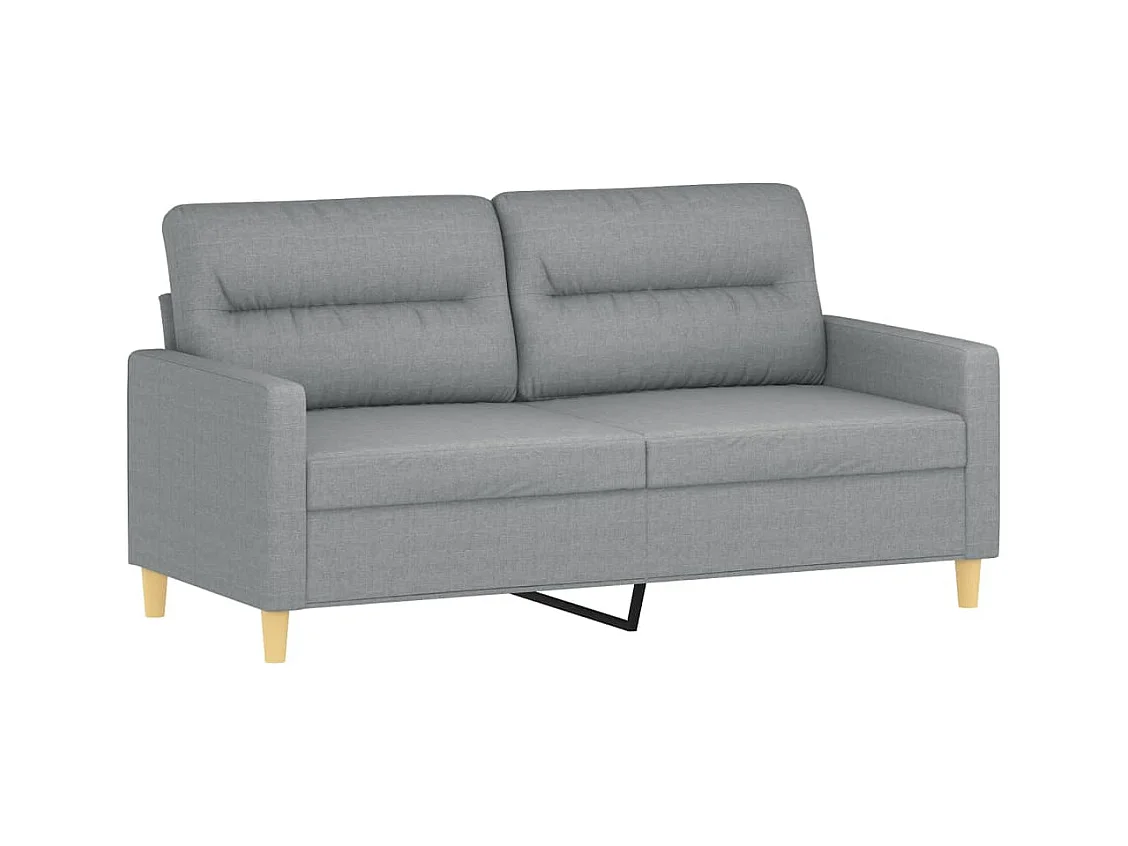 Set di divani 3 pezzi con cuscini in tessuto grigio chiaro