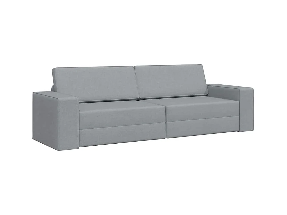 Divano letto da terra Tessuto grigio chiaro 245 x 78 x 77 cm