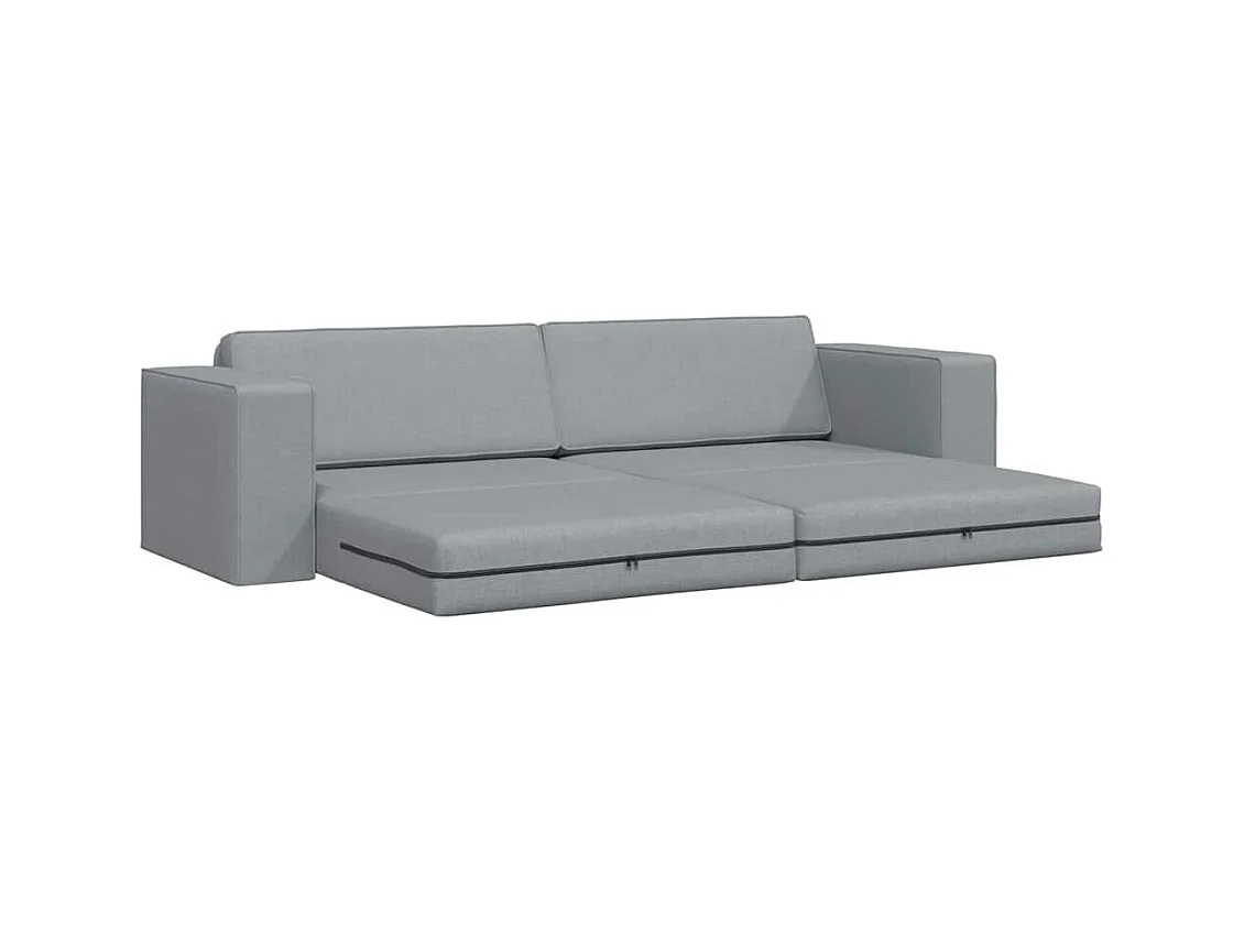 Divano letto da terra Tessuto grigio chiaro 245 x 78 x 77 cm