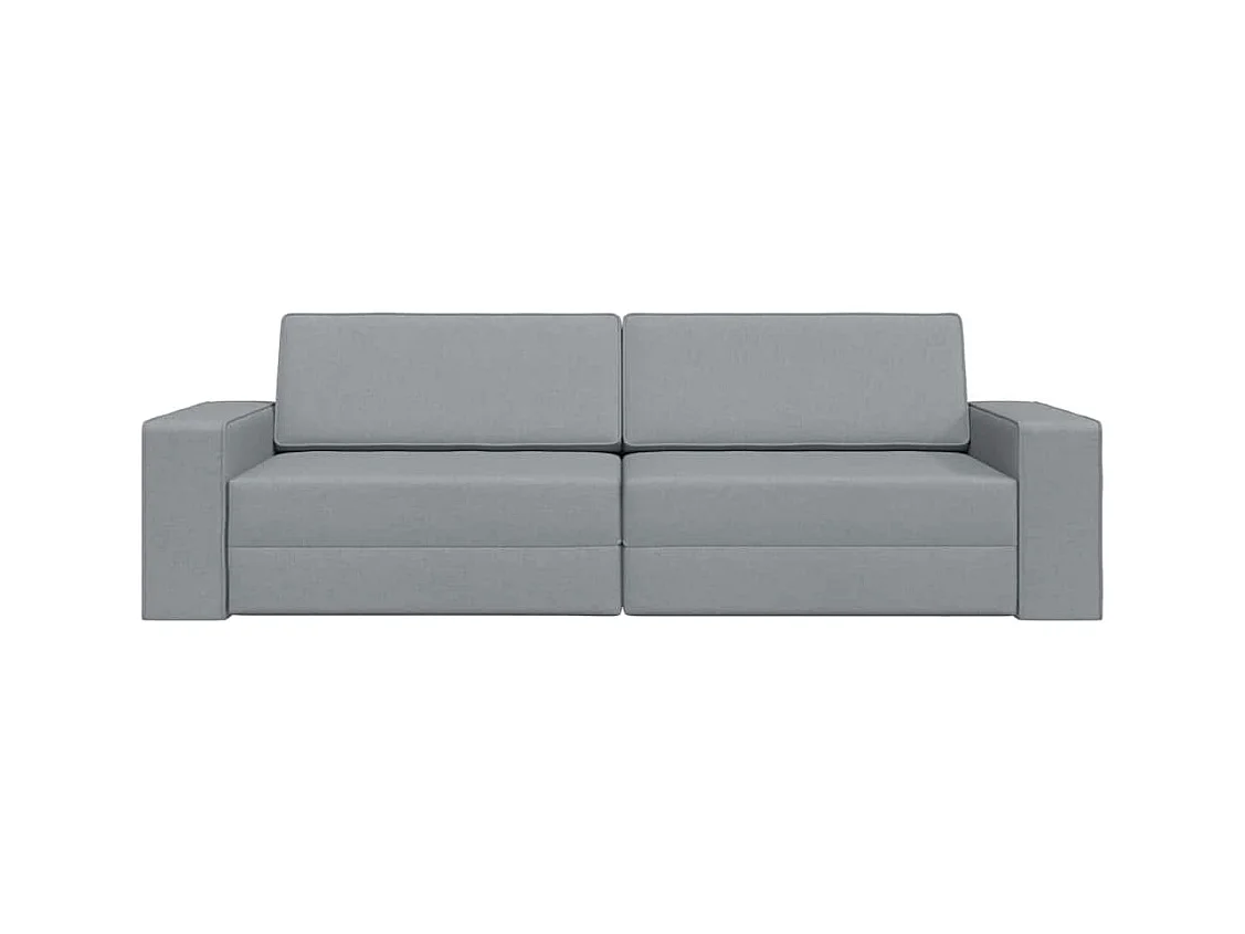 Divano letto da terra Tessuto grigio chiaro 245 x 78 x 77 cm