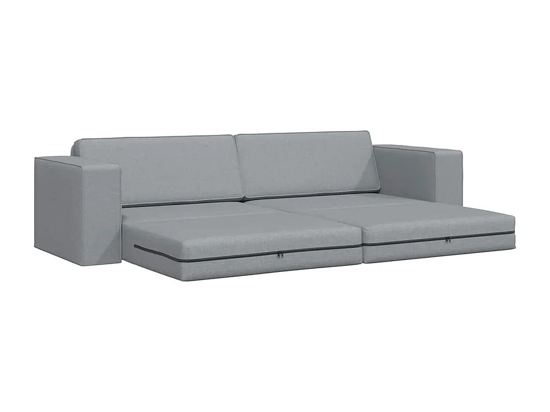 Vloerbedbank Lichtgrijs 245 x 78 x 77 cm stof