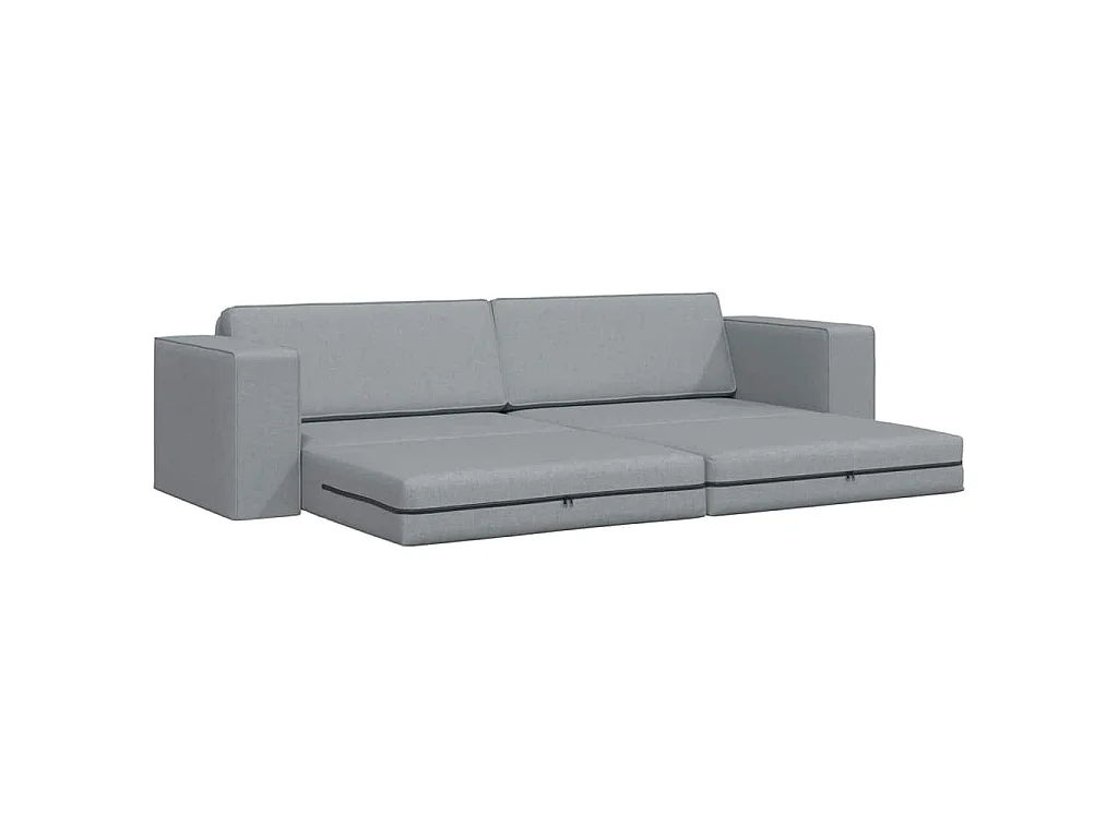Canapé convertible 2 places en tissu gris clair 245x78x77 cm