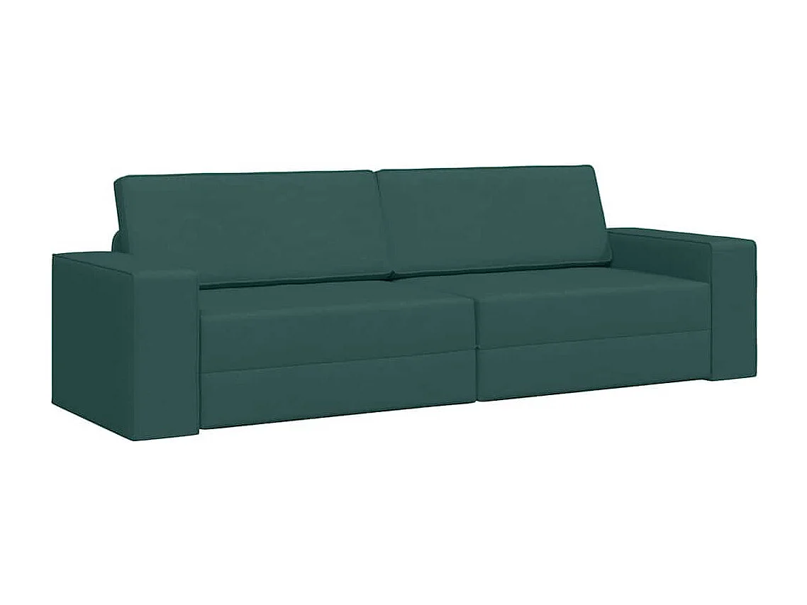 Divano letto da pavimento verde scuro 245 x 78 x 77 cm in tessuto