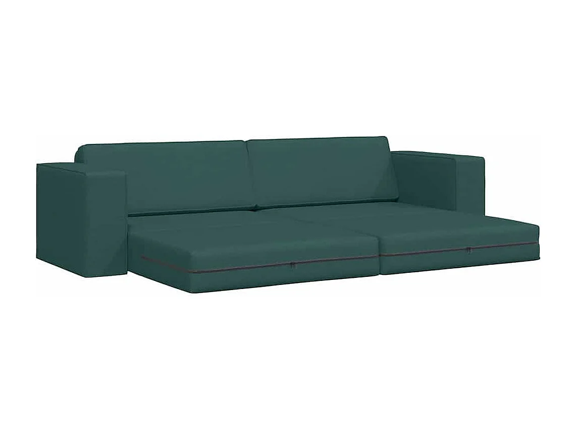 Divano letto da pavimento verde scuro 245 x 78 x 77 cm in tessuto
