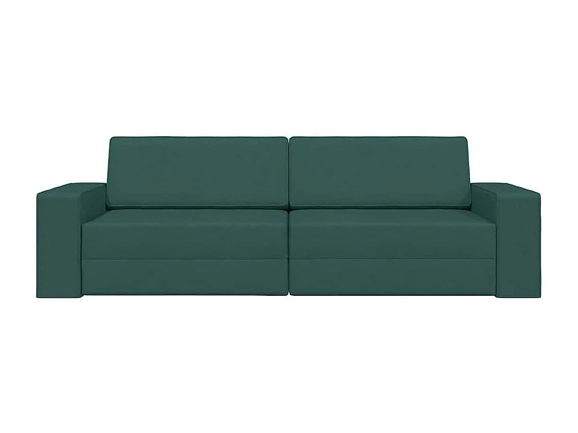 Divano letto da pavimento verde scuro 245 x 78 x 77 cm in tessuto
