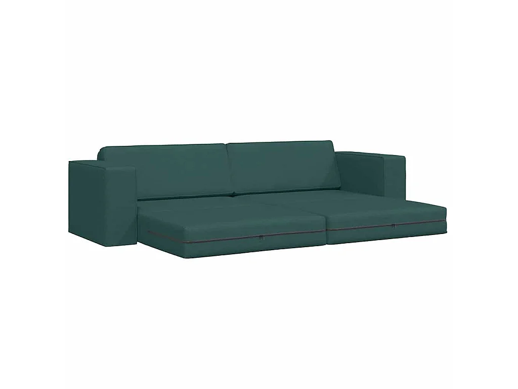 Donkergroene vloerslaapbank 245 x 78 x 77 cm stof