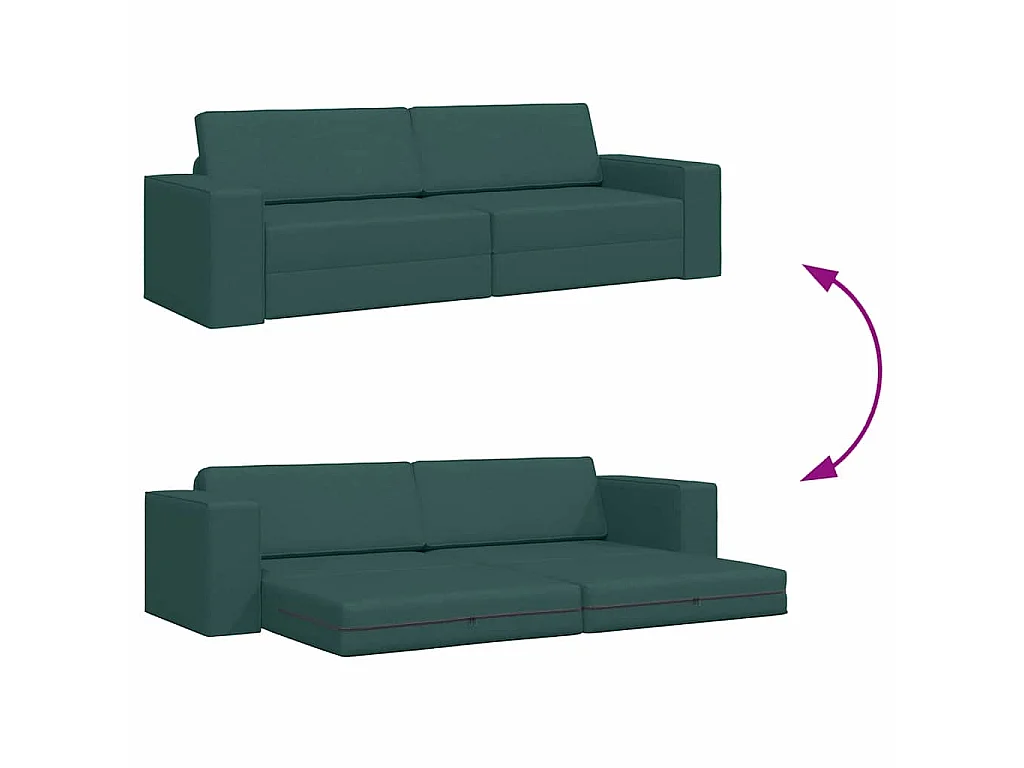 Donkergroene vloerslaapbank 245 x 78 x 77 cm stof
