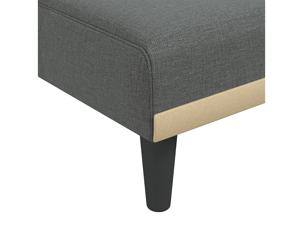 Sofá cama en forma de L gris oscuro 255x140x70 cm de tela