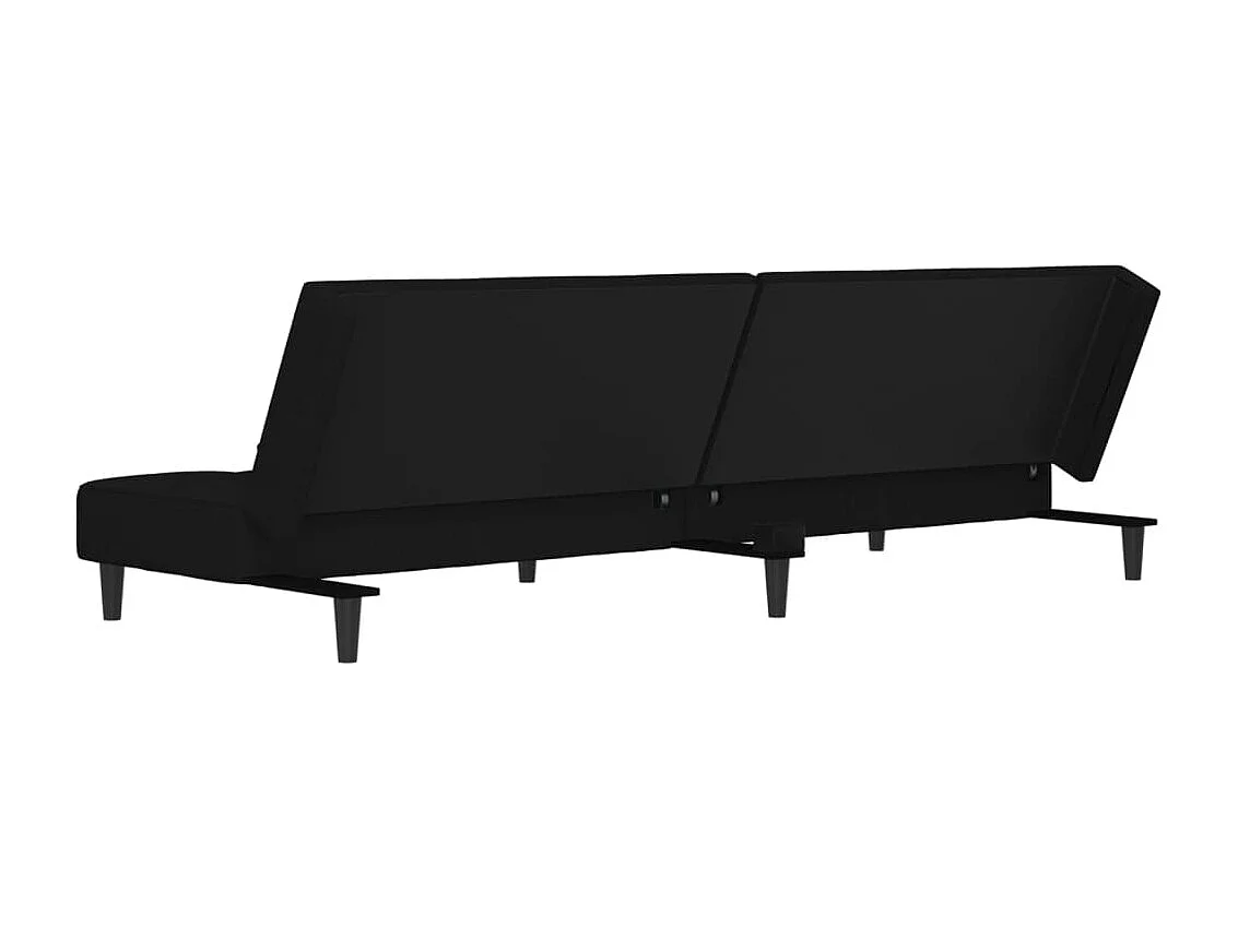 Sofá cama de 2 plazas con dos almohadas Terciopelo Negro