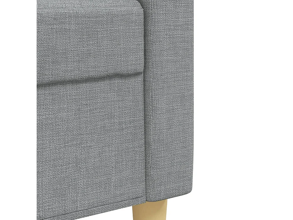 Conjunto de sofá de 3 piezas con reposapiés de tela gris claro