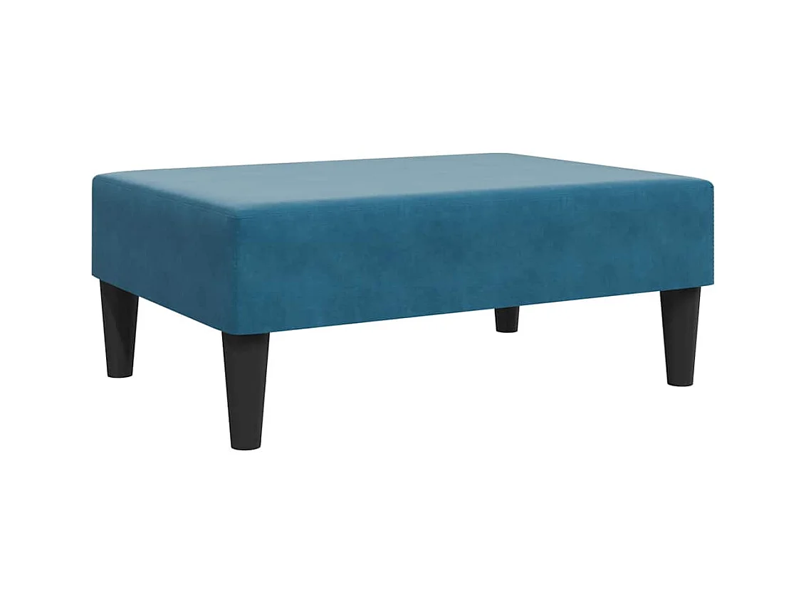 2-Sitzer-Schlafsofa mit Fußhocker aus blauem Samt