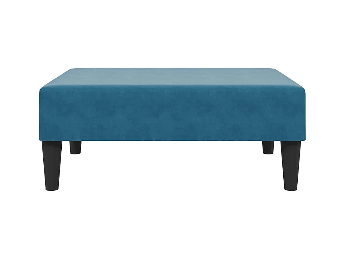 2-Sitzer-Schlafsofa mit Fußhocker aus blauem Samt