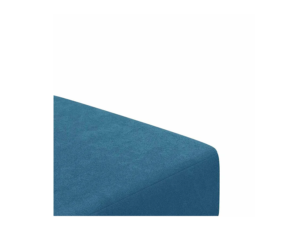 2-Sitzer-Schlafsofa mit Fußhocker aus blauem Samt
