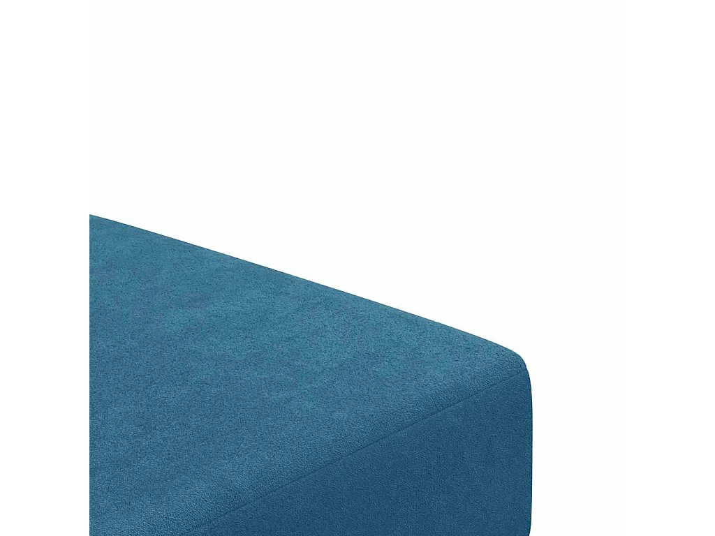 Sofá cama de 2 plazas con reposapiés en terciopelo azul