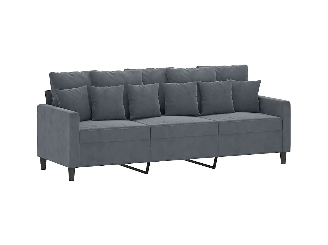 Conjunto de sofá de 3 piezas con cojines Terciopelo Gris Oscuro