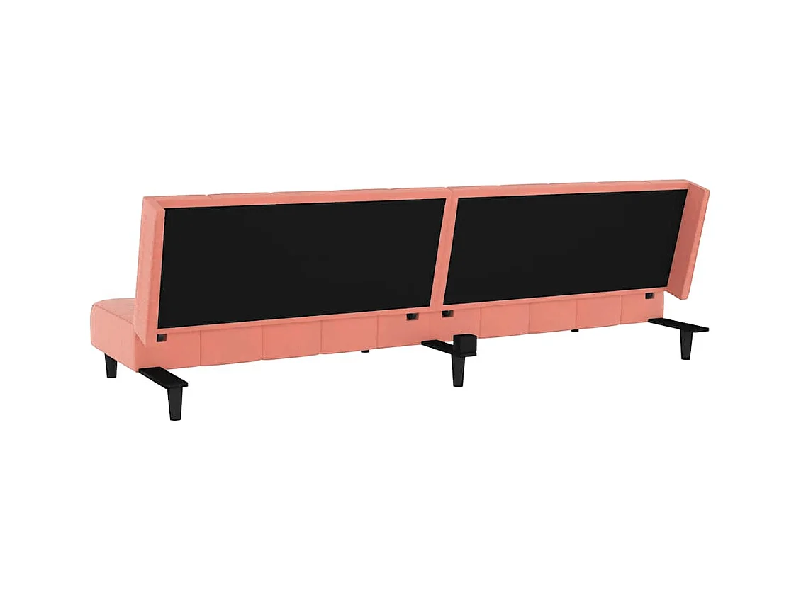 Rosa 2-Sitzer-Schlafsofa aus Samt