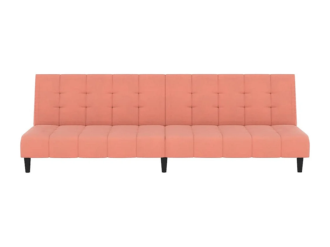 Roze fluwelen 2-zits slaapbank