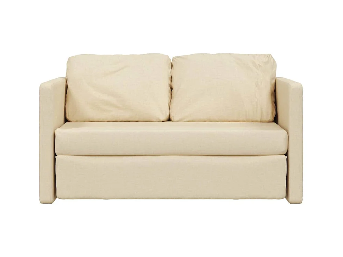 in 1 cremefarbenes Schlafsofa 112x174x55 cm Stoff