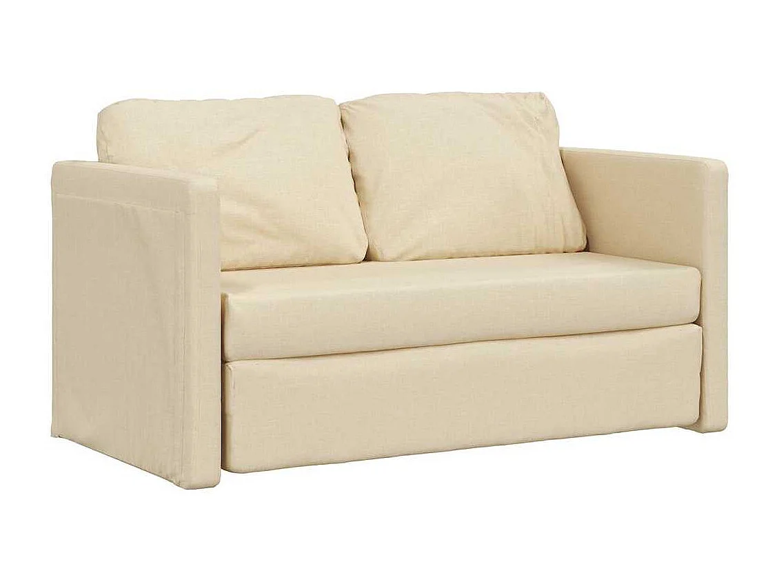 Sofá cama 2 en 1 color crema 112x174x55 cm tela