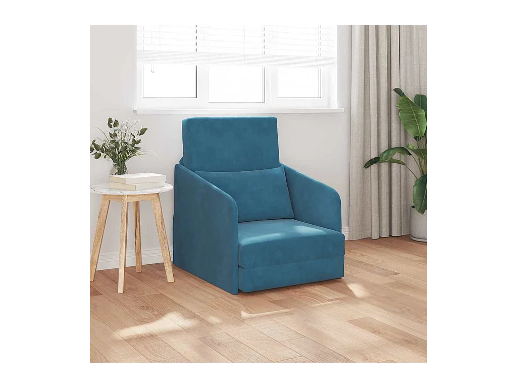 Divano letto blu 65 x 80 x 83 cm in velluto