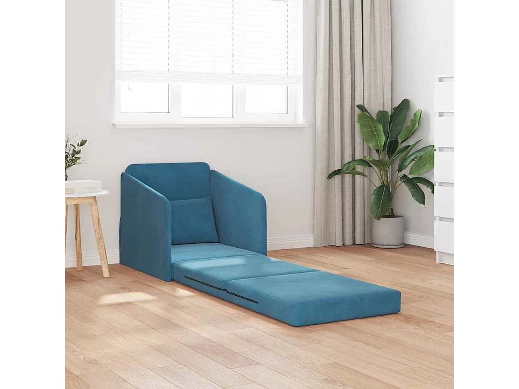 Divano letto blu 65 x 80 x 83 cm in velluto