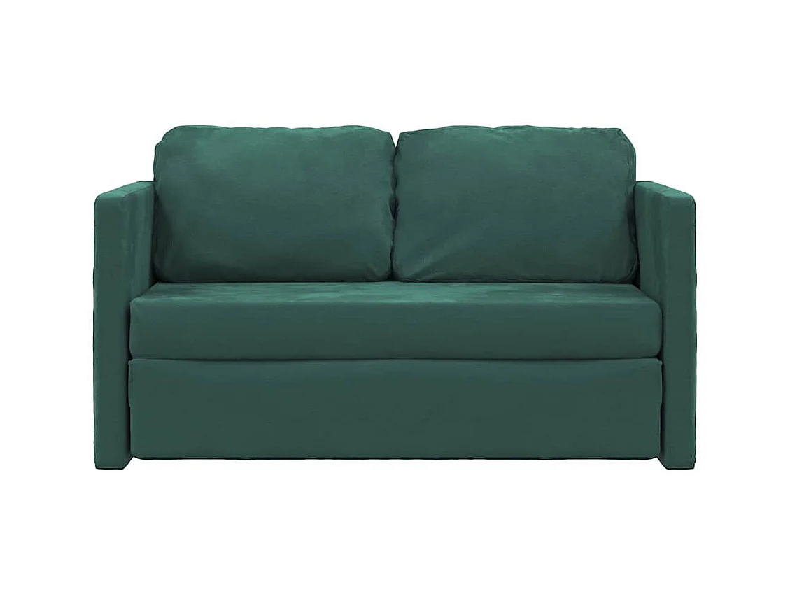 Divano letto 2 in 1 verde scuro 122x204x55 cm in velluto