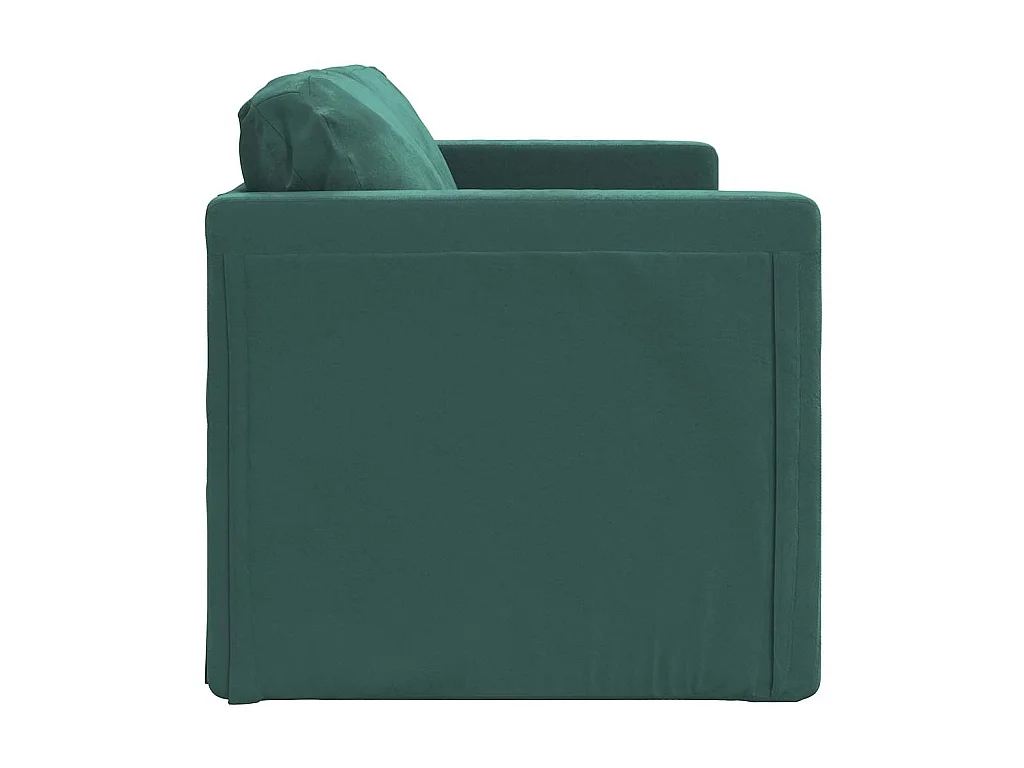 Divano letto 2 in 1 verde scuro 122x204x55 cm in velluto