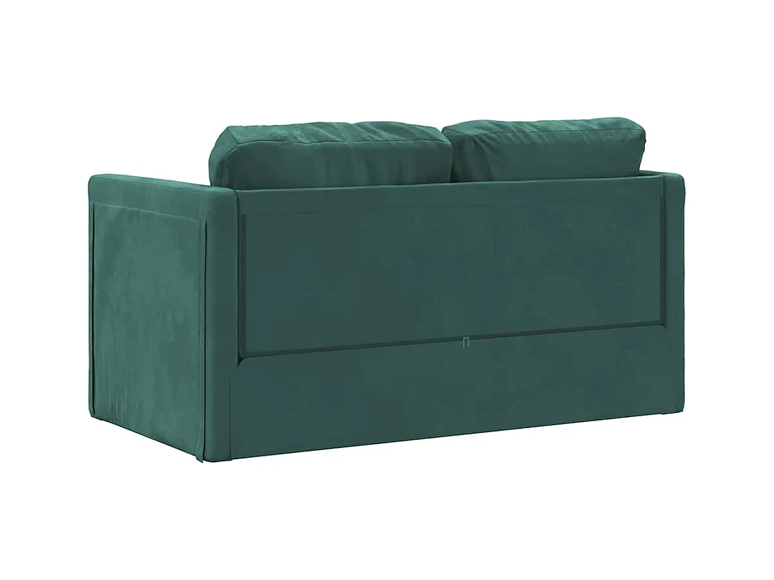 Divano letto 2 in 1 verde scuro 122x204x55 cm in velluto