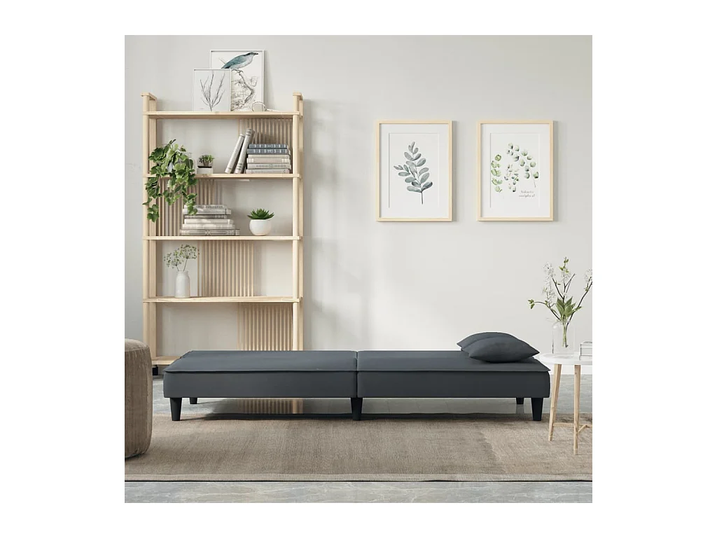 Dunkelgraues Samtschlafsofa