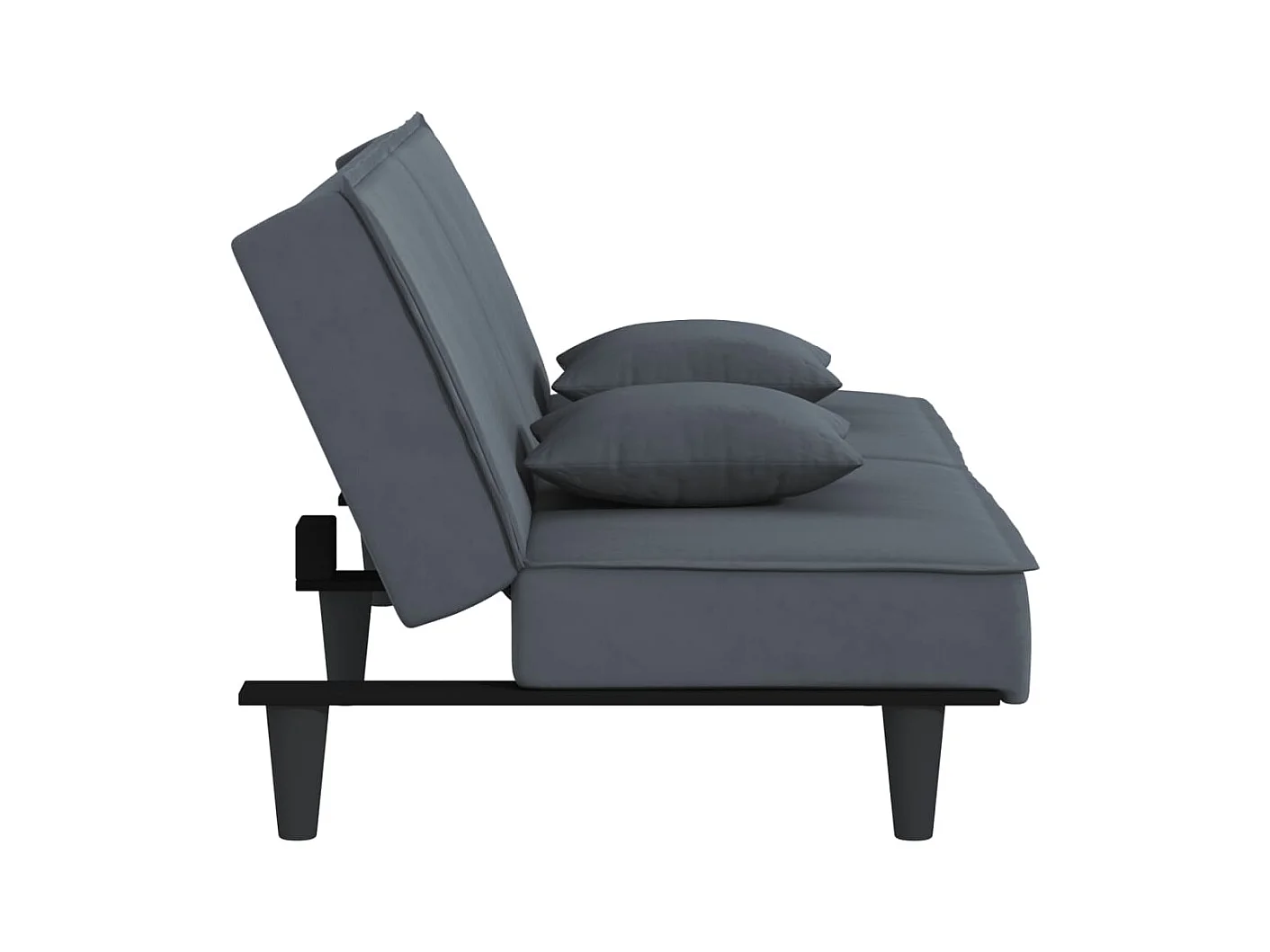 Dunkelgraues Samtschlafsofa