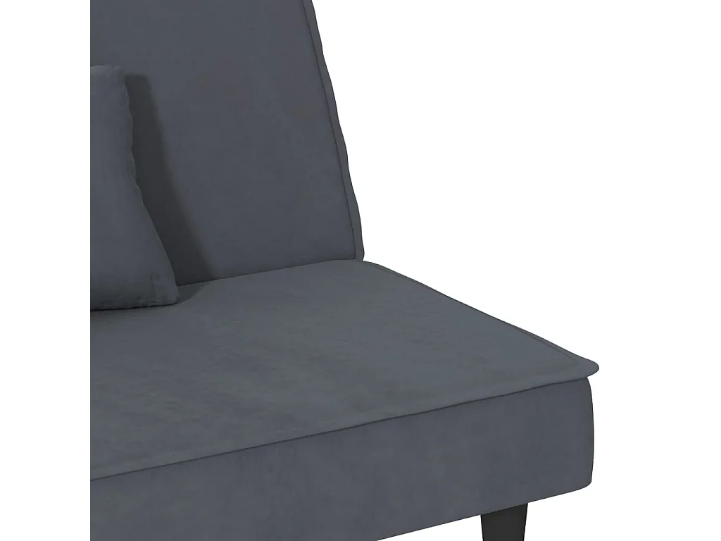 Sofá cama de terciopelo gris oscuro