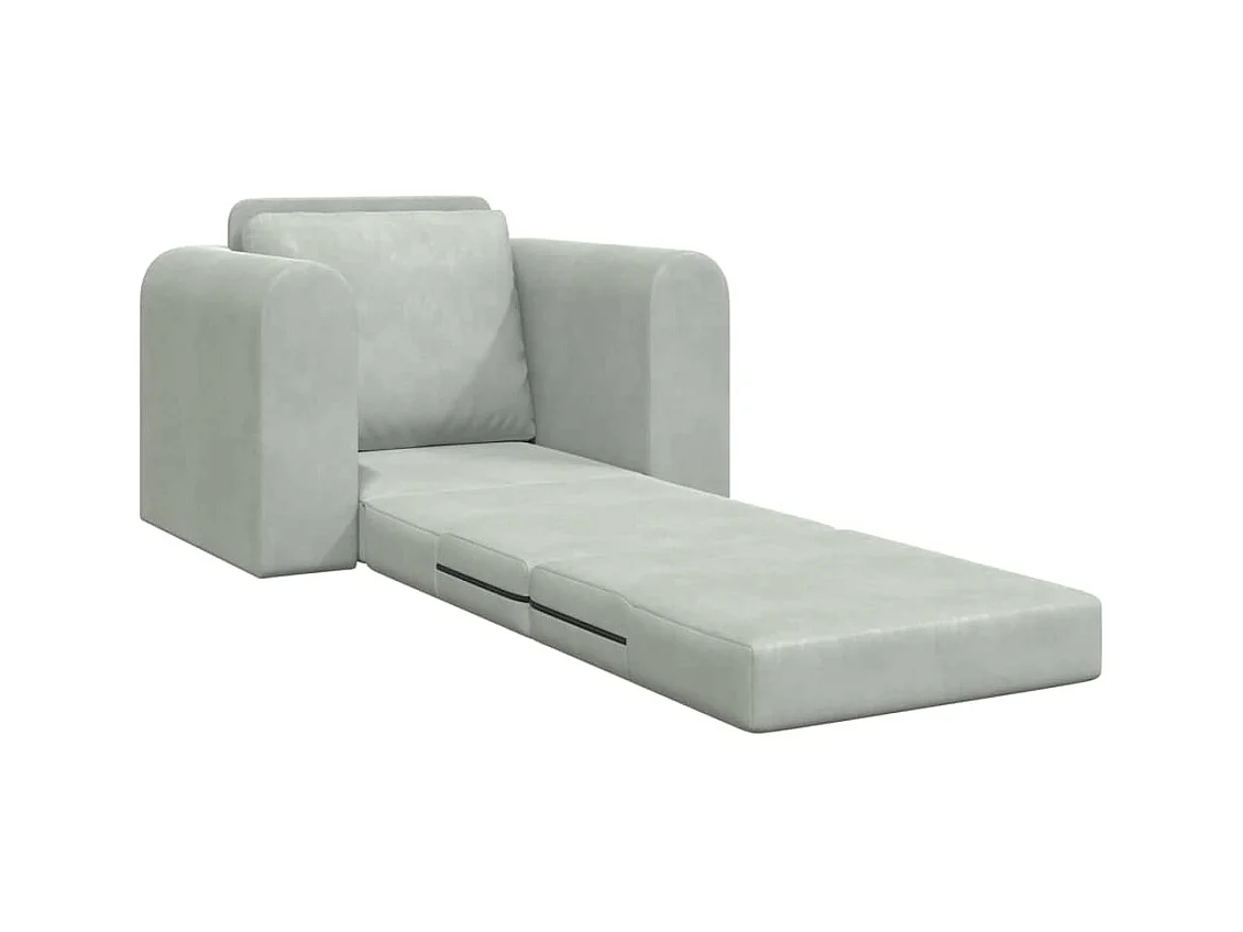 Divano letto grigio chiaro 98 x 71 x 83 cm in velluto
