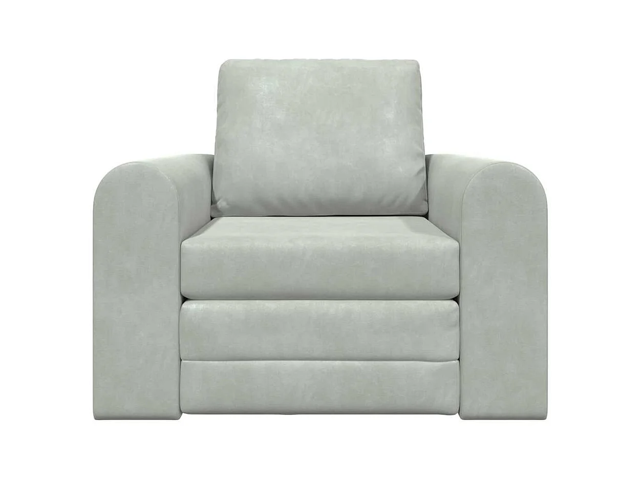 Divano letto grigio chiaro 98 x 71 x 83 cm in velluto