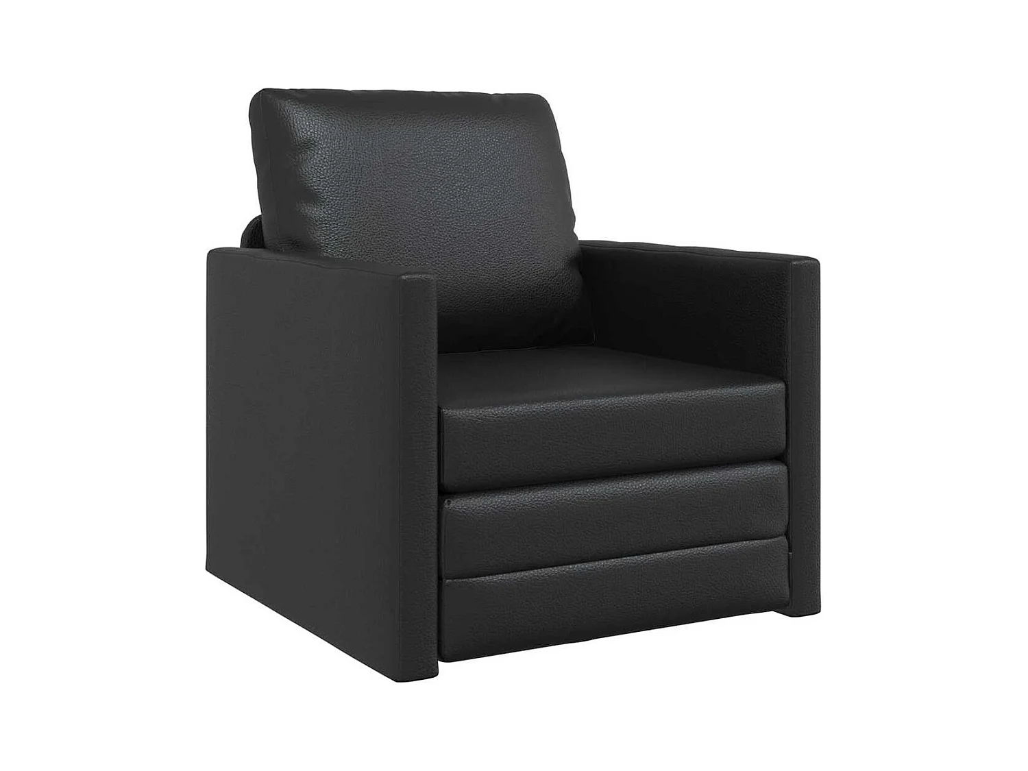 Divano letto da terra con cuscino nero 74 x 77 x 81 cm in similpelle