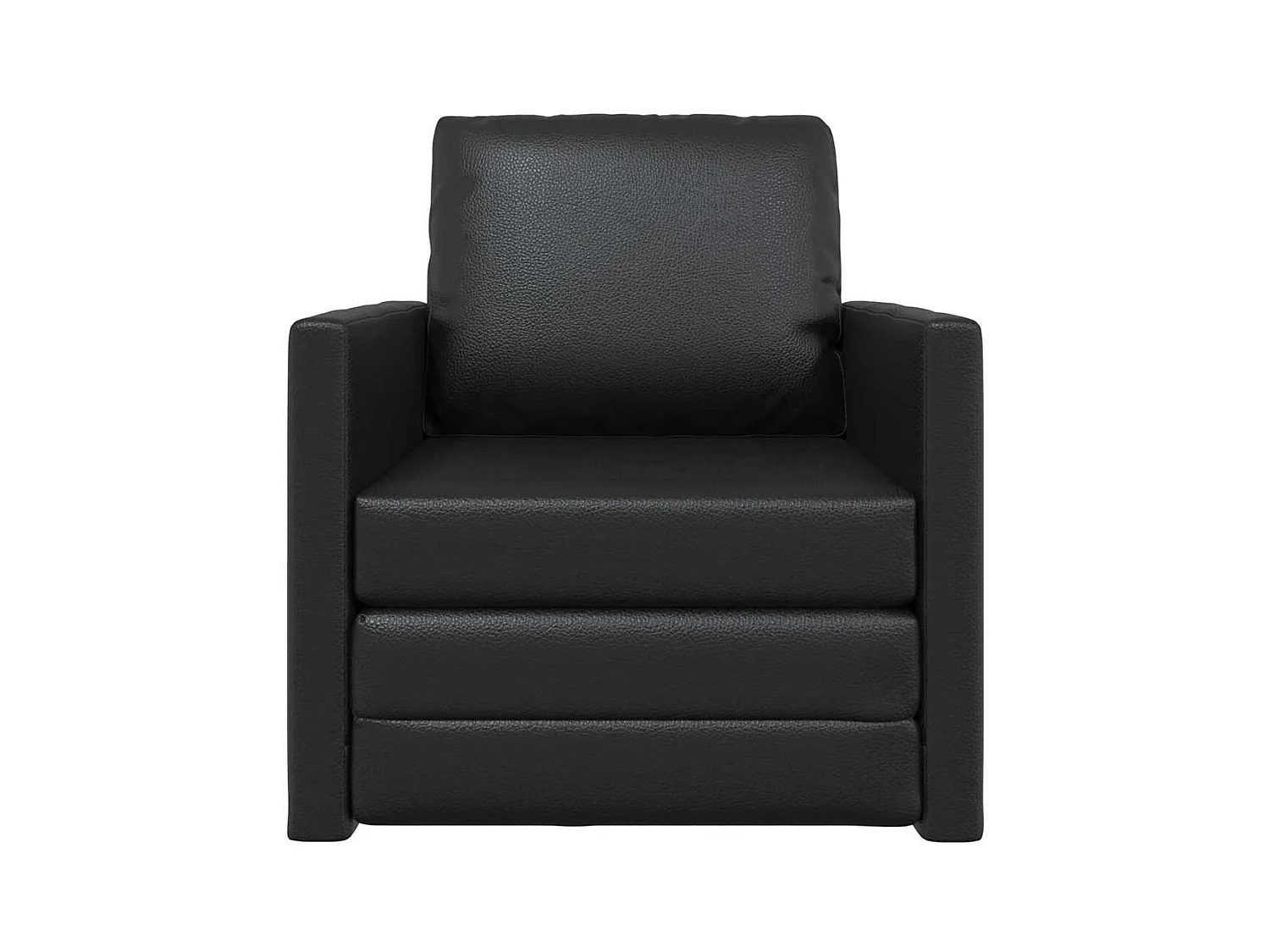 Divano letto da terra con cuscino nero 74 x 77 x 81 cm in similpelle