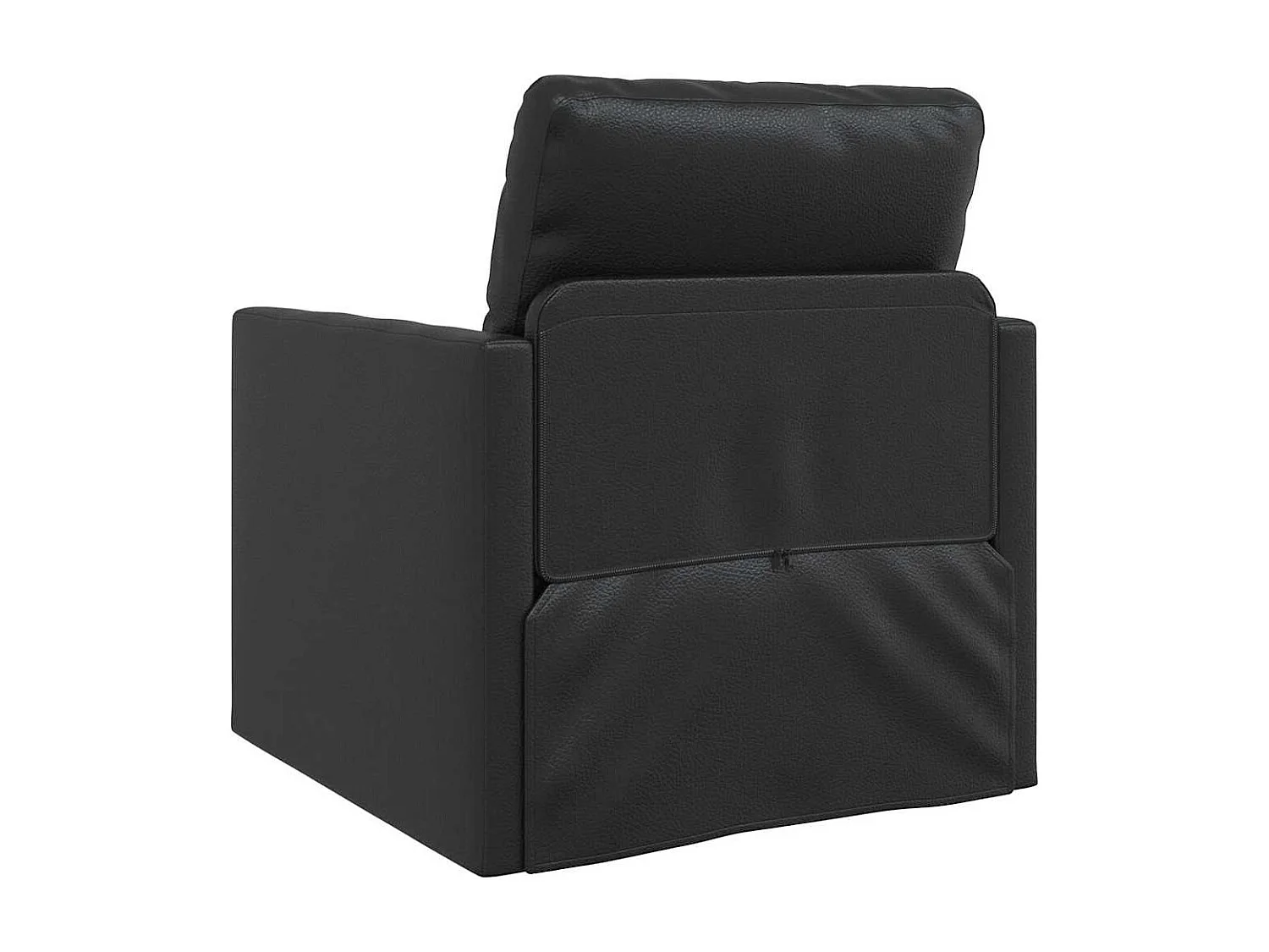 Divano letto da terra con cuscino nero 74 x 77 x 81 cm in similpelle