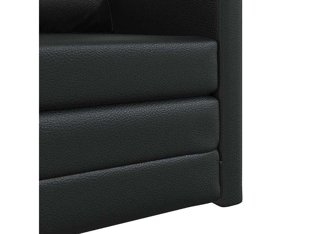 Divano letto da terra con cuscino nero 74 x 77 x 81 cm in similpelle