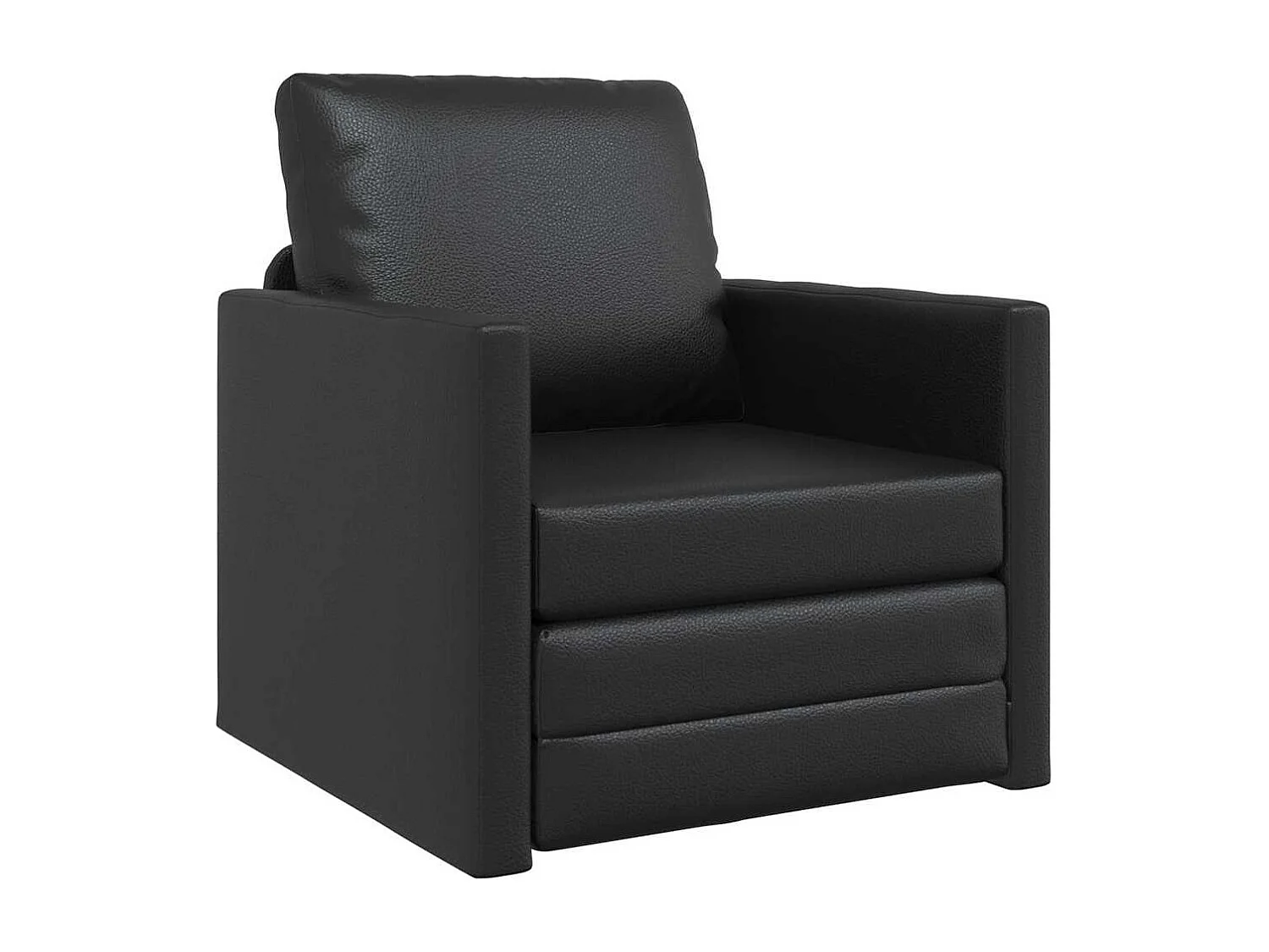 Slaapbank Vloer met Kussen Zwart 74 x 77 x 81 cm Kunstleer