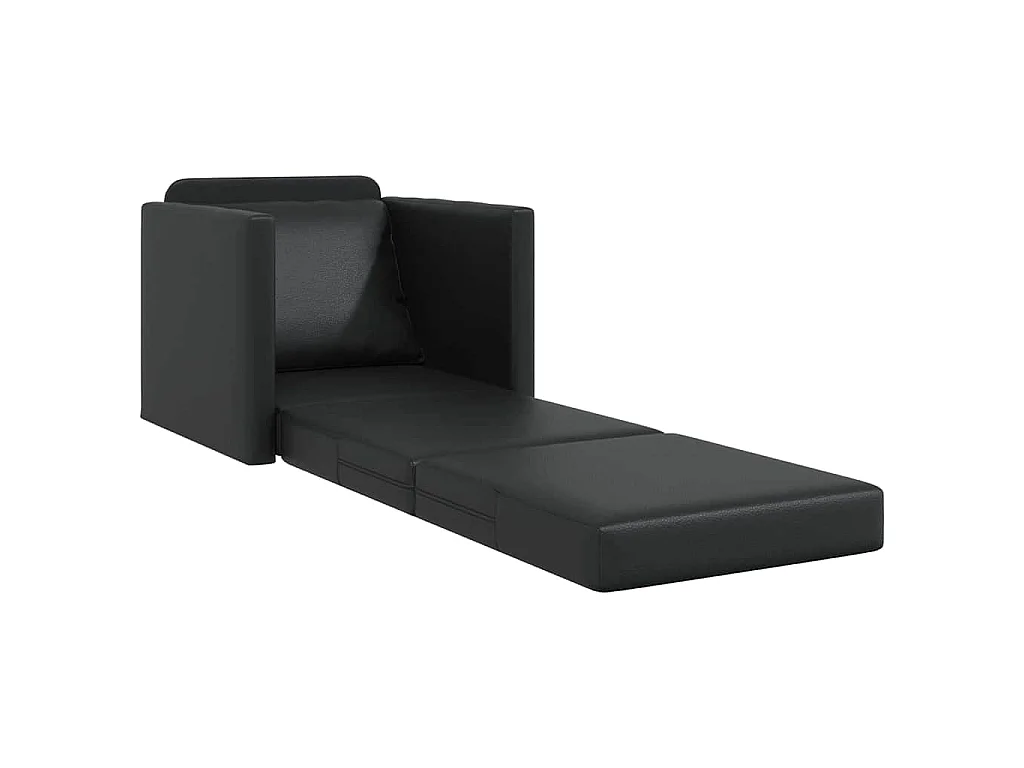 Sofa Lit de Sol avec coussin Noir 74 x 77 x 81 cm Faux cuir