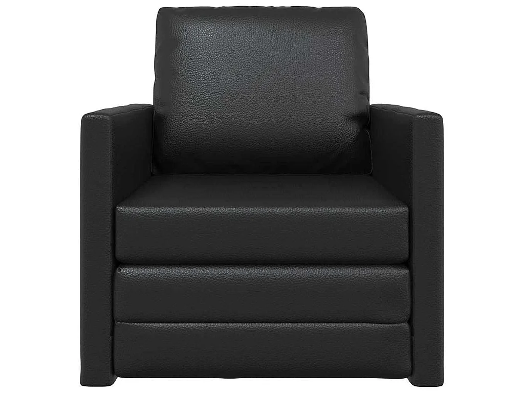 Sofa Lit de Sol avec coussin Noir 74 x 77 x 81 cm Faux cuir