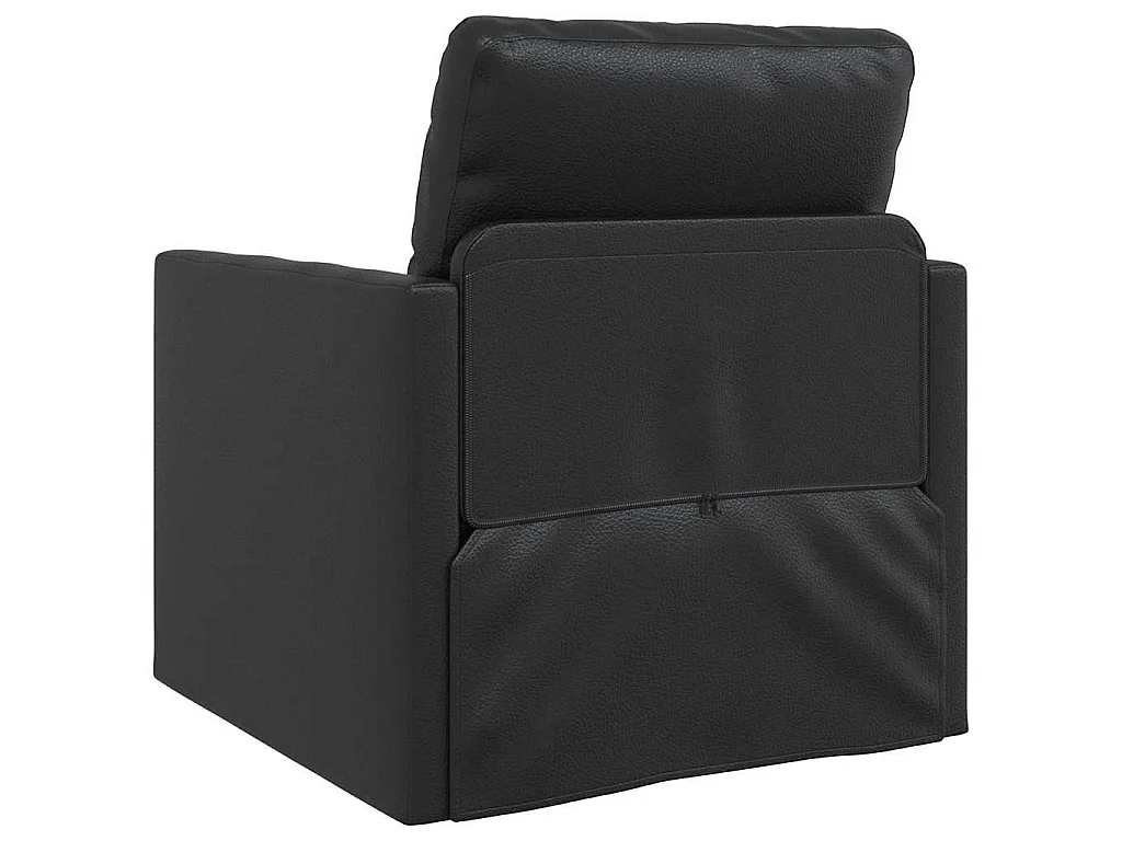 Sofa Lit de Sol avec coussin Noir 74 x 77 x 81 cm Faux cuir