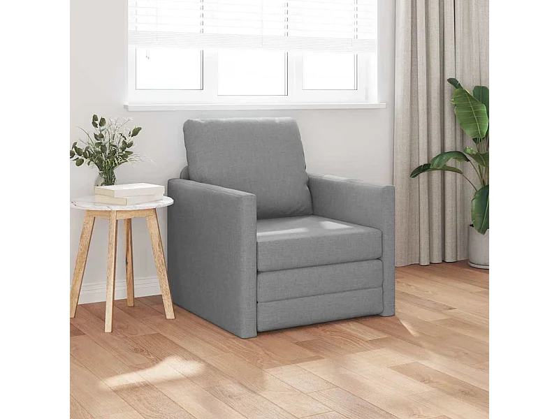 Divano letto con cuscino Tessuto grigio chiaro 74 x 77 x 81 cm