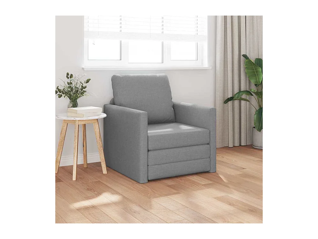 Divano letto con cuscino Tessuto grigio chiaro 74 x 77 x 81 cm