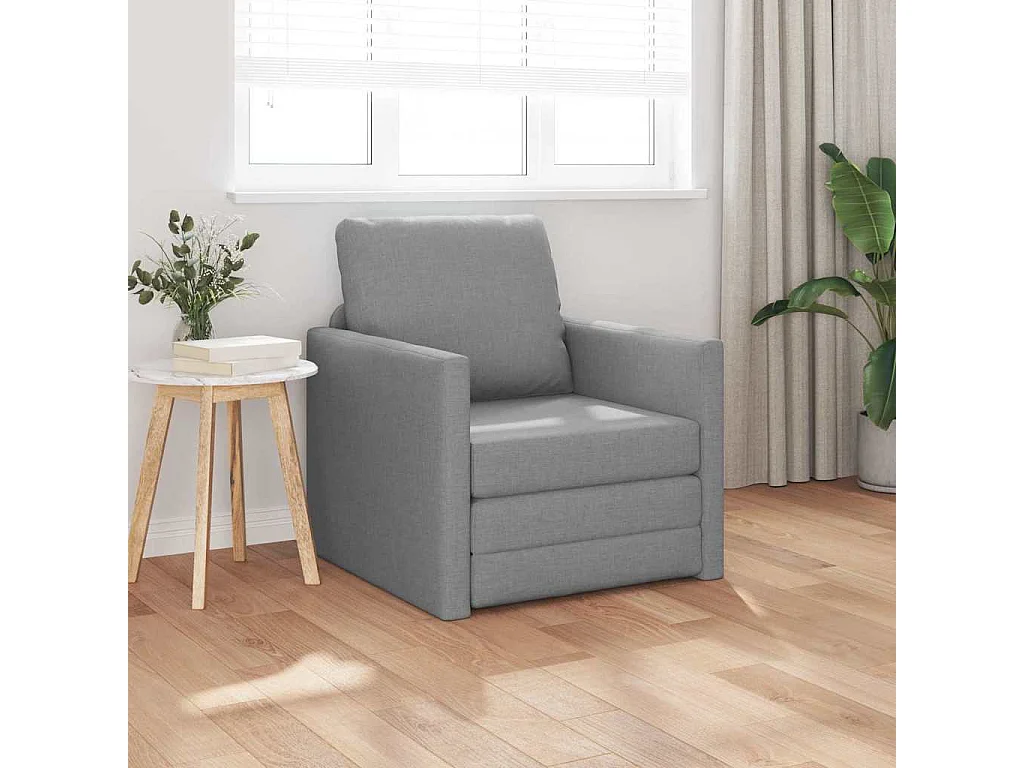 Canapé-lit avec coussin Gris clair 74 x 77 x 81 cm tissu